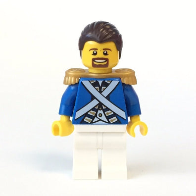 LEGO Minifigure-Bluecoat Sergeant 1 - Brown Mustache and Goatee-Pirates / Pirates III-PI150-Creative Brick Builders